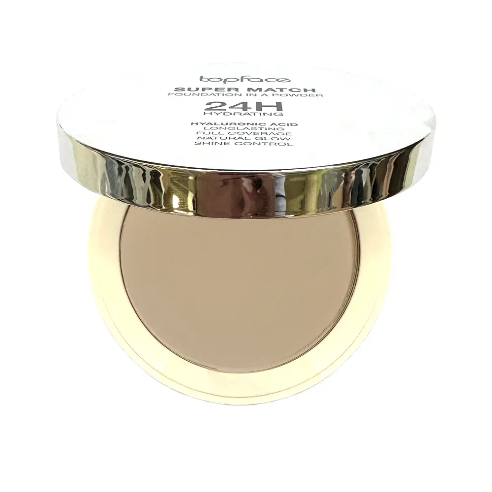 ПУДРА ДЛЯ ОБЛИЧЧЯ TOPFACE SUPER MATCH FOUNDATION КОМПАКТНА ЗВОЛОЖУЮЧА 10 Г (PT269), 03 NATURAL BEIGE/НАТУРАЛЬНО-БЕЖЕВИЙ