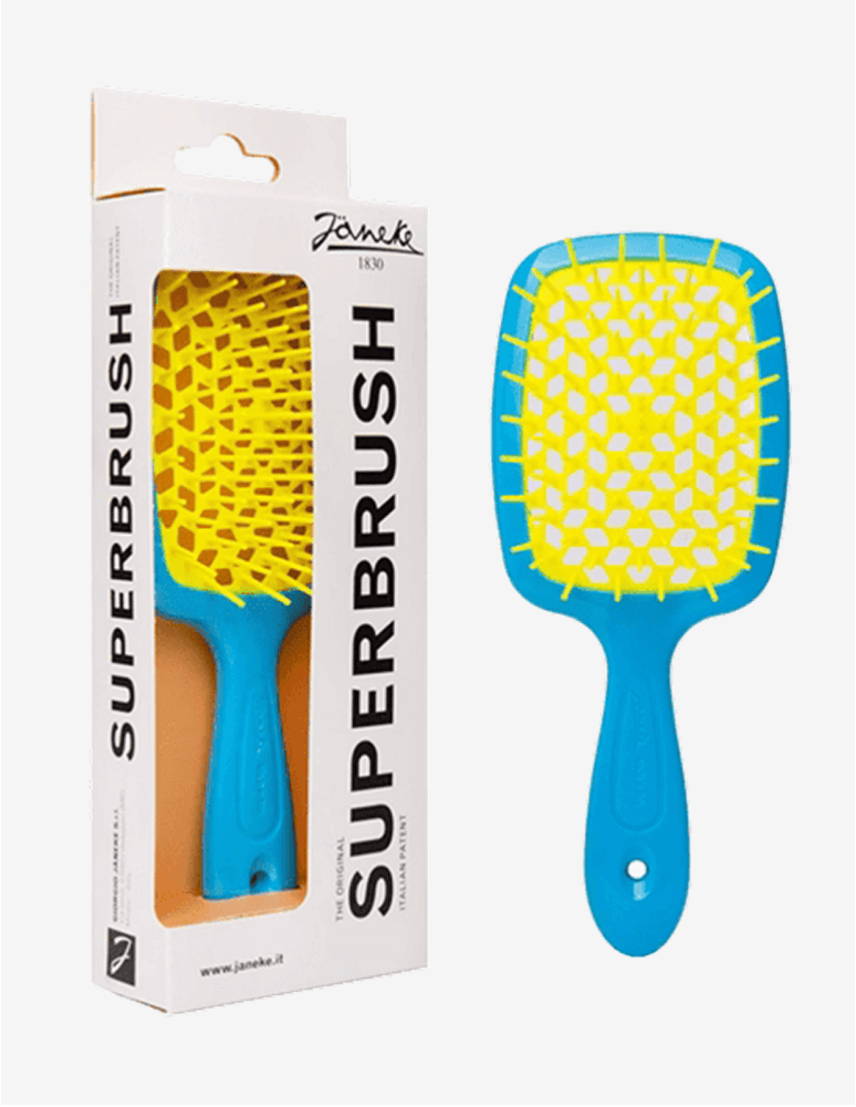 Гребінець Janeke Superbrush Standart блакитний з жовтим