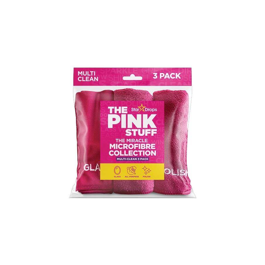 Серветки мікрофіброві універсальні The Pink Stuff Microfibre collection multi-clean 30 х 30 см, 3 шт