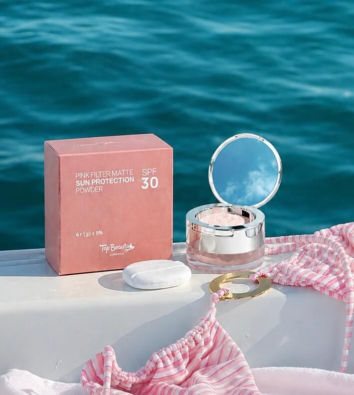 Pink Filter Matte Sun Protection Powder SPF 30 рожева пудрa від Top Beauty 