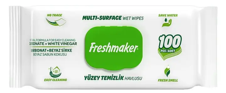 Вологі серветки для прибирання Freshmaker Green, 100 шт