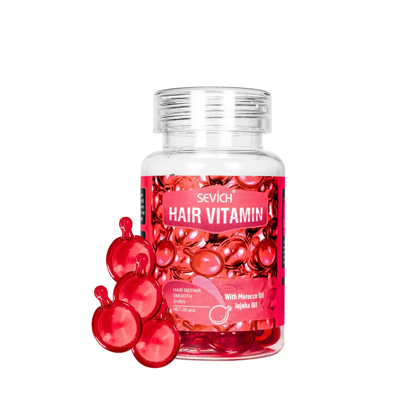 ВІТАМІНИ *Капсули ДЛЯ ВОЛОССЯ БЕЗДОГАННИЙ ШОВК SEVICH HAIR VITAMIN WITH MOROCAN OIL & JOJOBA, 30 ШТ
