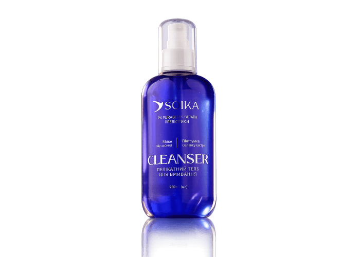Soika Гель для вмивання обличчя делікатний CLEANSER з бетаїном та пробіотиками, 250 мл