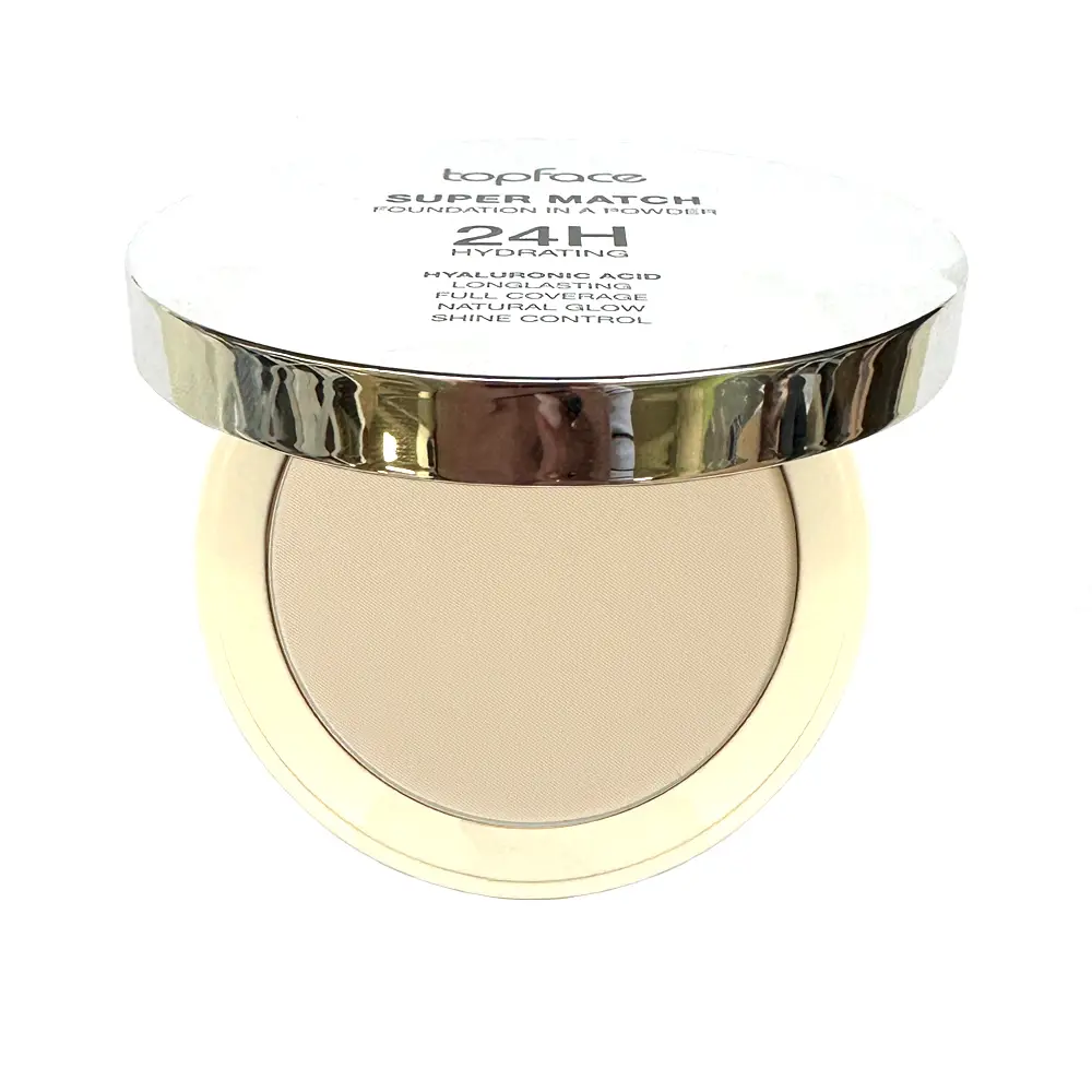 ПУДРА ДЛЯ ОБЛИЧЧЯ TOPFACE SUPER MATCH FOUNDATION КОМПАКТНА ЗВОЛОЖУЮЧА 10 Г (PT269), 02 LIGHT CREAM/СВІТЛИЙ КРЕМОВИЙ